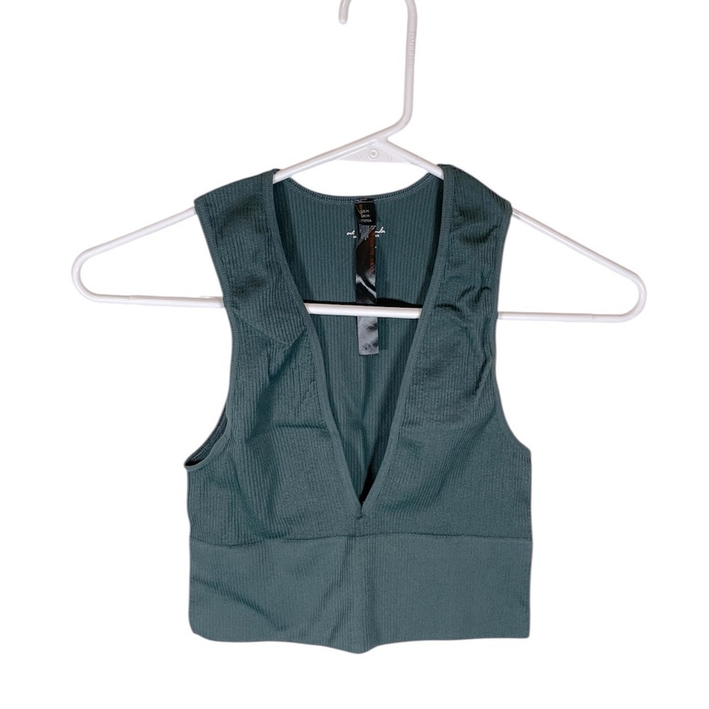 Urban Outfitters Teal Ribbed Sleeveless Top